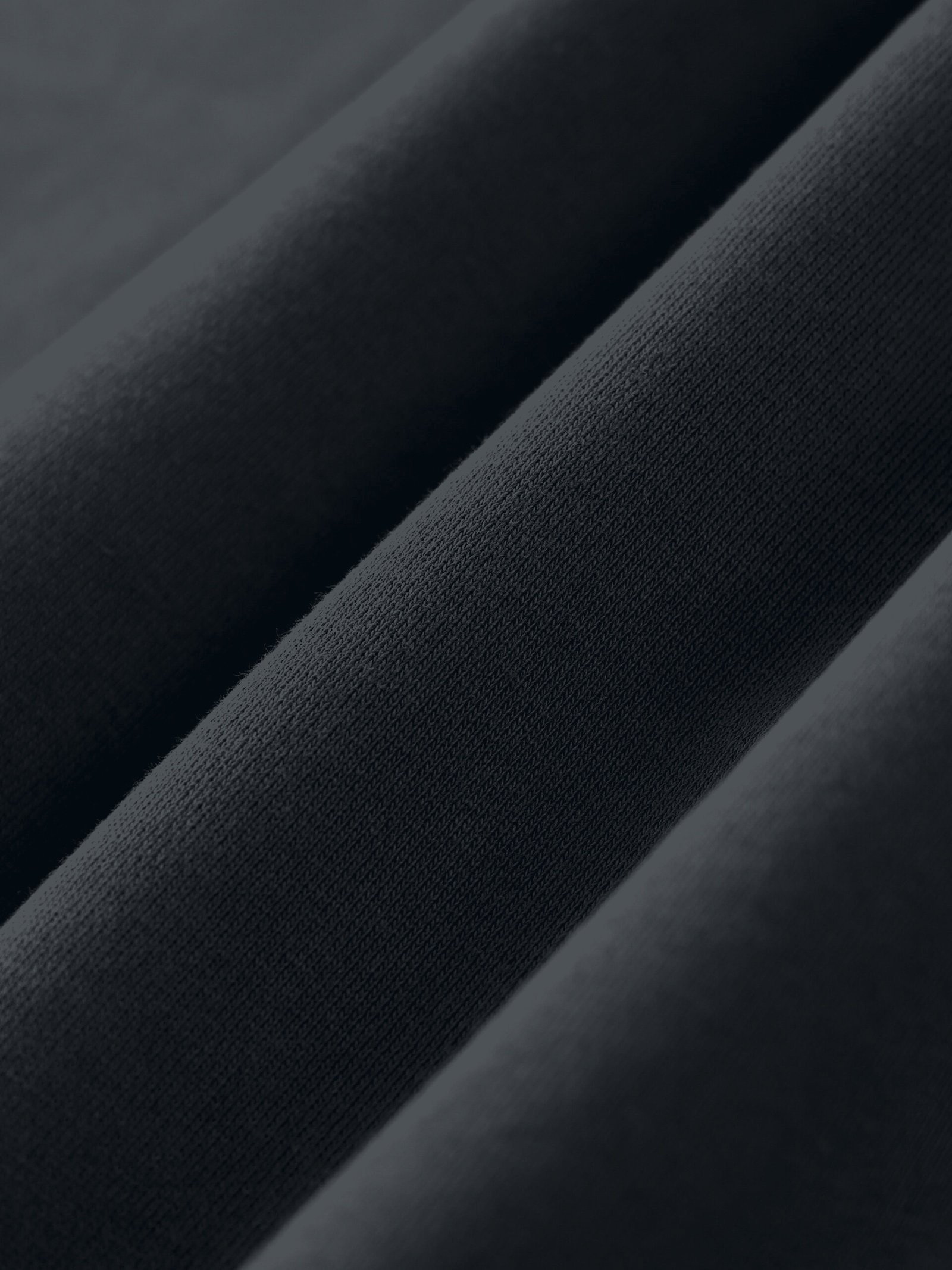 Heavyweight cotton hoodie Black — fleece closeup