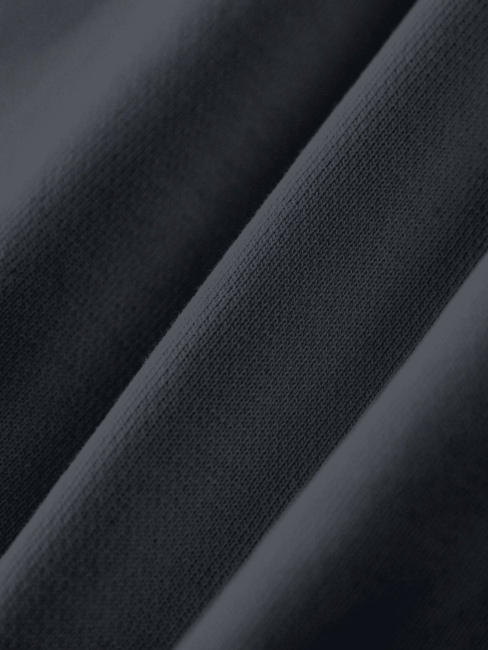 Heavyweight cotton sweatpants 530gsm Black — fleece fabric closeup