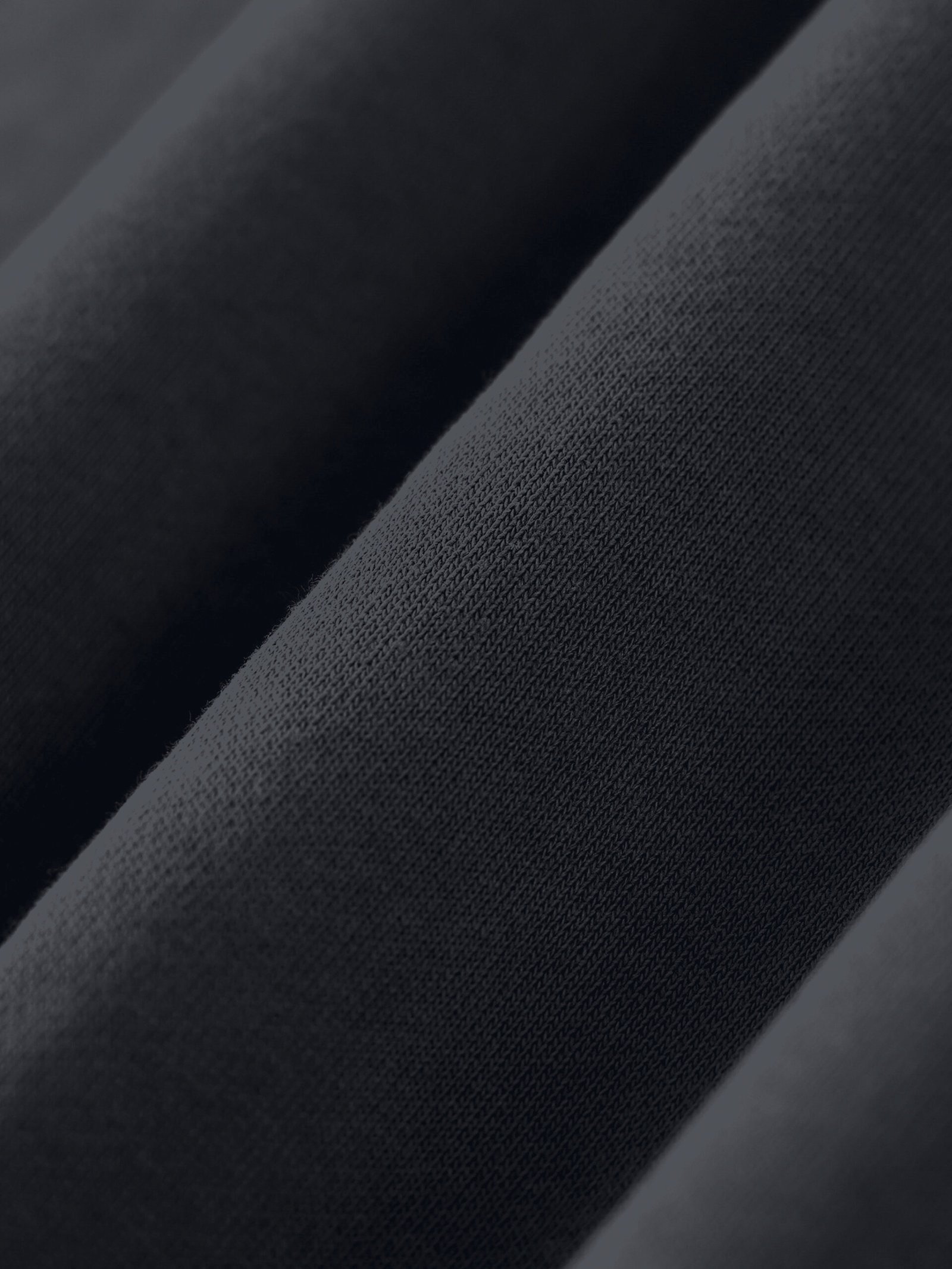 Heavyweight cotton sweatshirt 530gsm Black — fleece fabric closeup