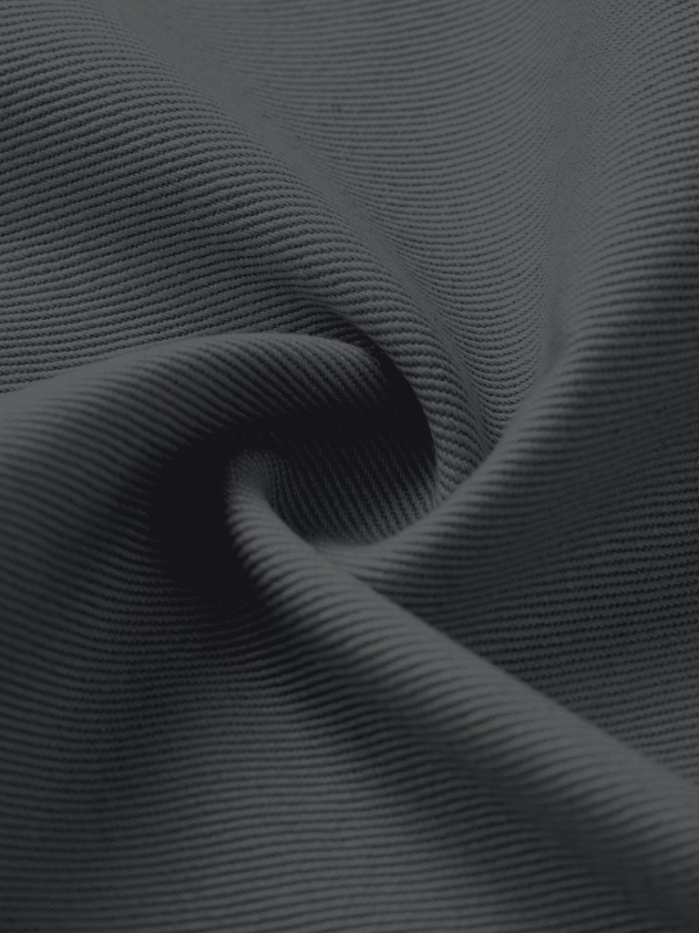 Straight leg cotton trousers Black — fabric closeup
