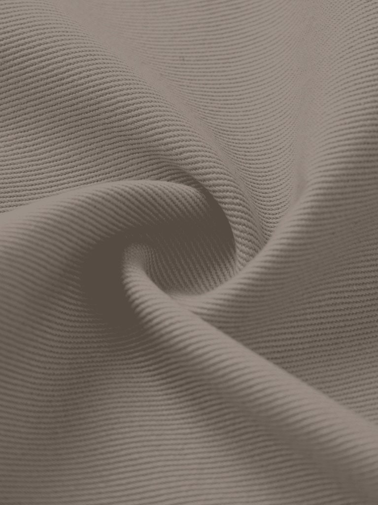 Straight leg cotton trousers Coffee — fabric closeup