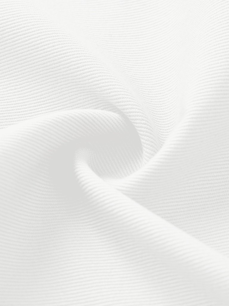 Straight leg cotton trousers White — fabric closeup