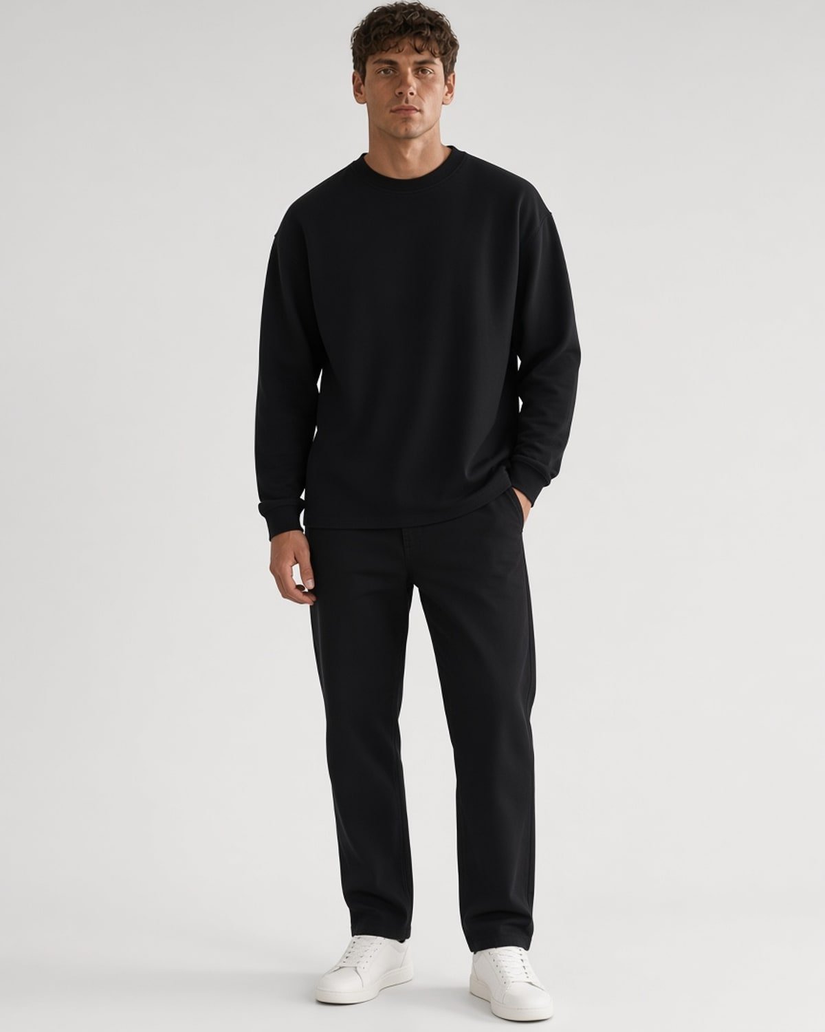 The Long Sleeve — Black — on body