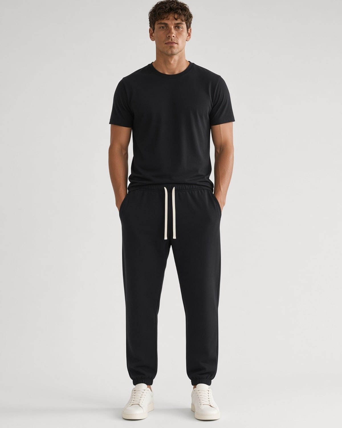 The Sweatpant — Black — on body