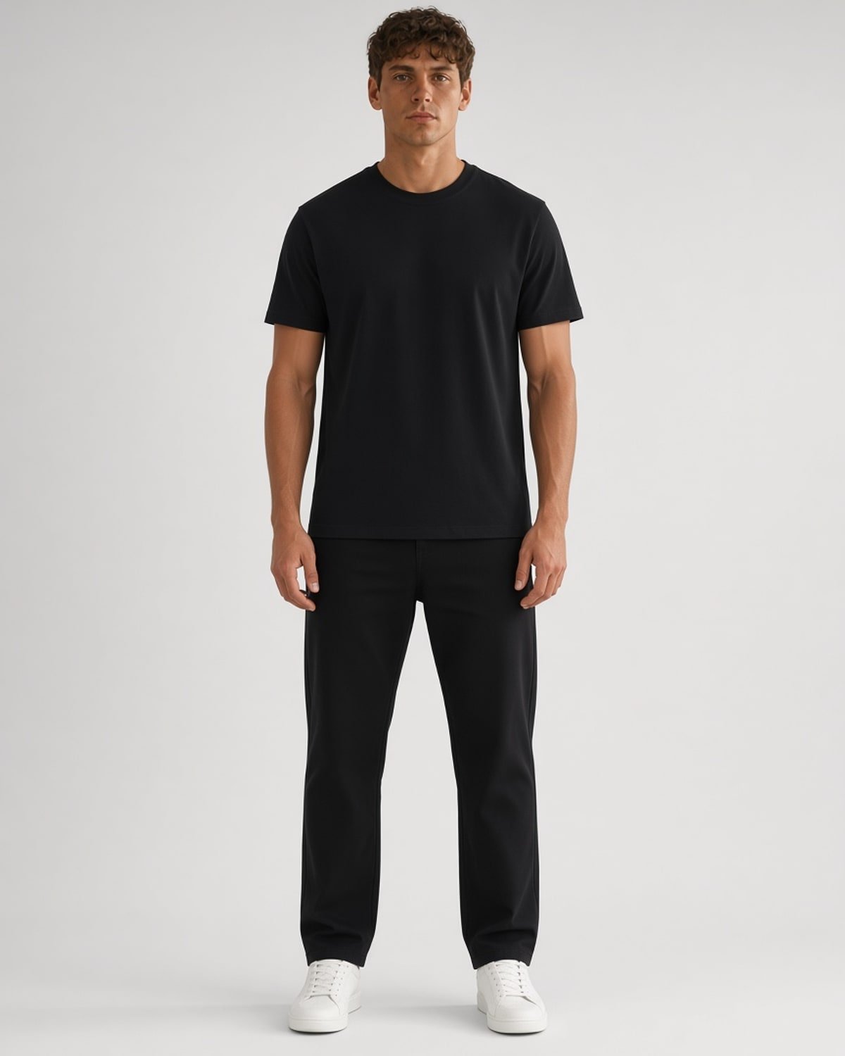 The Tee — Black — on body