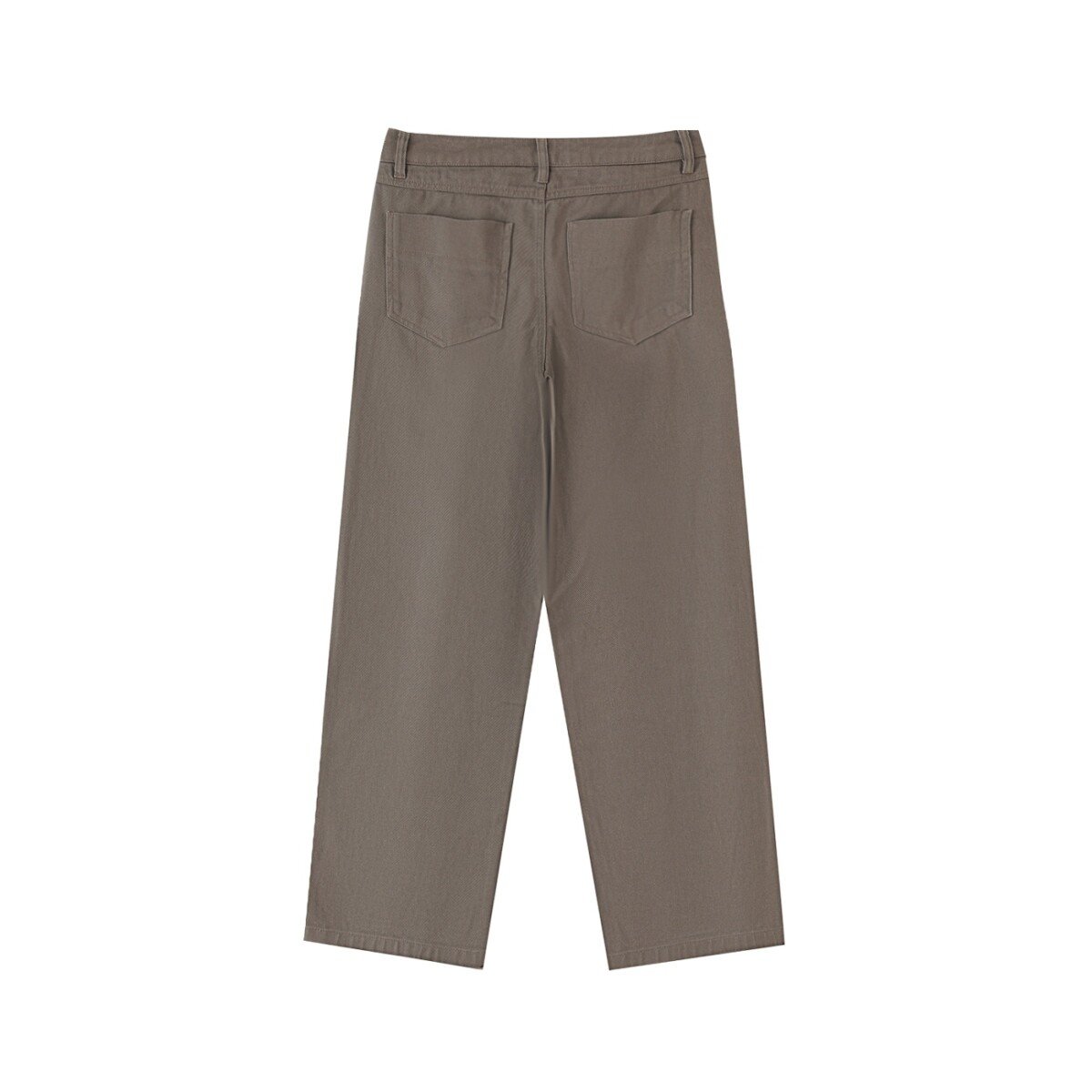 Straight leg cotton trousers in Coffee — back view