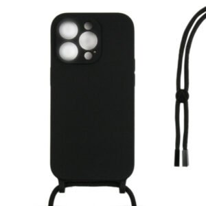 Rixus TPU Necklace Cord Cover For Apple iPhone 14 Pro Black