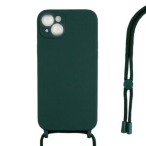 Rixus TPU Necklace Cord Cover For Apple iPhone 14 Plus Dark Green