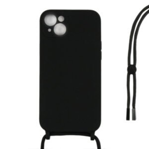 Rixus TPU Necklace Cord Cover For Apple iPhone 15 Plus Black