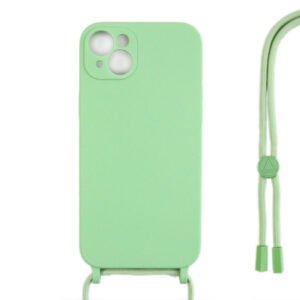 Rixus TPU Necklace Cord Cover For Apple iPhone 15 Plus Matcha