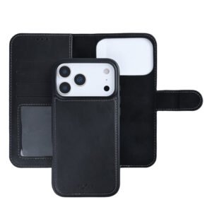 Rixus Duo Magnetic Detachable Wallet For Apple iPhone 17 Pro Max Black