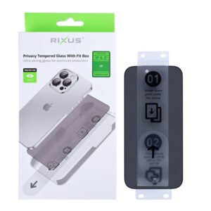 Rixus Privacy Tempered Glass With Fit Box For Apple iPhone 17