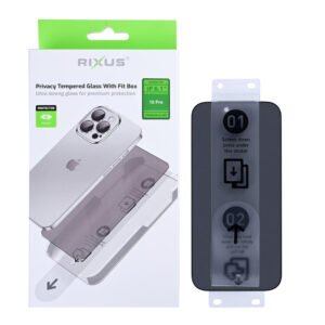 Rixus Privacy Tempered Glass With Fit Box For Apple iPhone 15 Pro