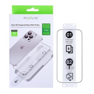 Rixus Clear HD Tempered Glass With Fit Box For Apple iPhone 17 Pro