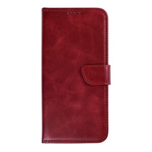 Rixus Bookcase For Samsung Galaxy A57 Dark Red