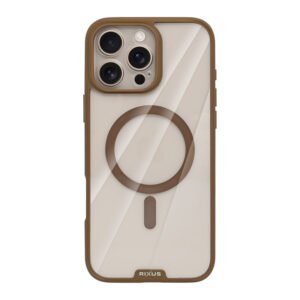 Rixus Crystal Amber Case For Apple iPhone 16 Pro Max Desert Gold