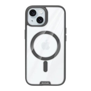 Rixus Crystal Amber Case For Apple iPhone 15 Grey