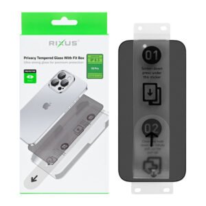 Rixus Privacy Tempered Glass With Fit Box For Apple iPhone 18 Pro