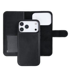 Rixus Duo Magnetic Detachable Wallet For Apple iPhone 17 Pro, 18 Pro Black