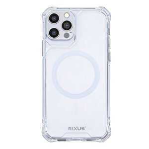 Rixus Armor-X Anti Shock Case With MagSafe Compatible For Apple iPhone 12 Pro Max Transparent