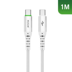 Rixus RXUC21C Auto Disconnect USB-C To USB-C Cable White