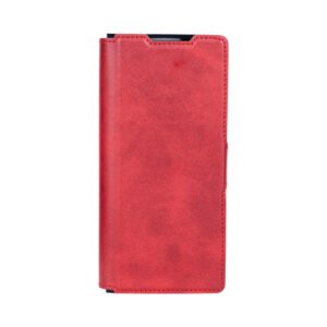 Rixus Wallet Case With Pen Holder For Samsung Galaxy Z Fold4 Red