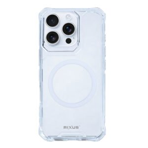 Rixus Armor-X Anti Shock Case With MagSafe Compatible For Apple iPhone 16 Pro Max Transparent
