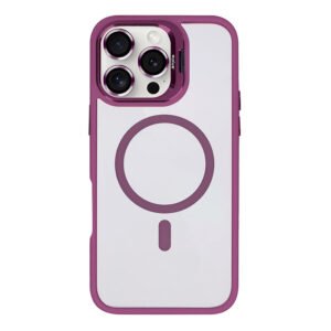 Rixus Classic 03 Case With MagSafe Compatible For Apple iPhone 16 Pro Dark Pink