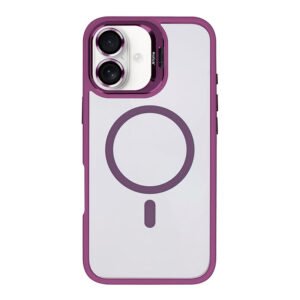 Rixus Classic 03 Case With MagSafe Compatible For Apple iPhone 16 Plus Dark Pink