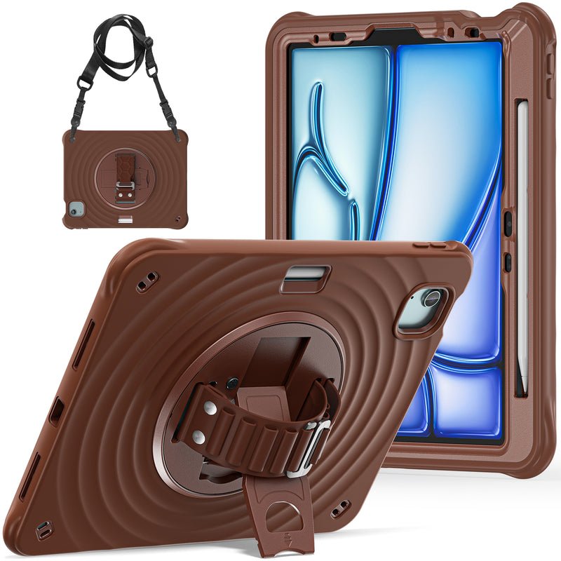 Rixus RXTC08 Anti Shock Case For Apple iPad Air 11 inch (2024, 2025, 2026), Air 4 10.9 inch (2020), Air 5 10.9 inch (2022), Pro 11 inch (2018, 2020, 2021, 2022) Chocolate