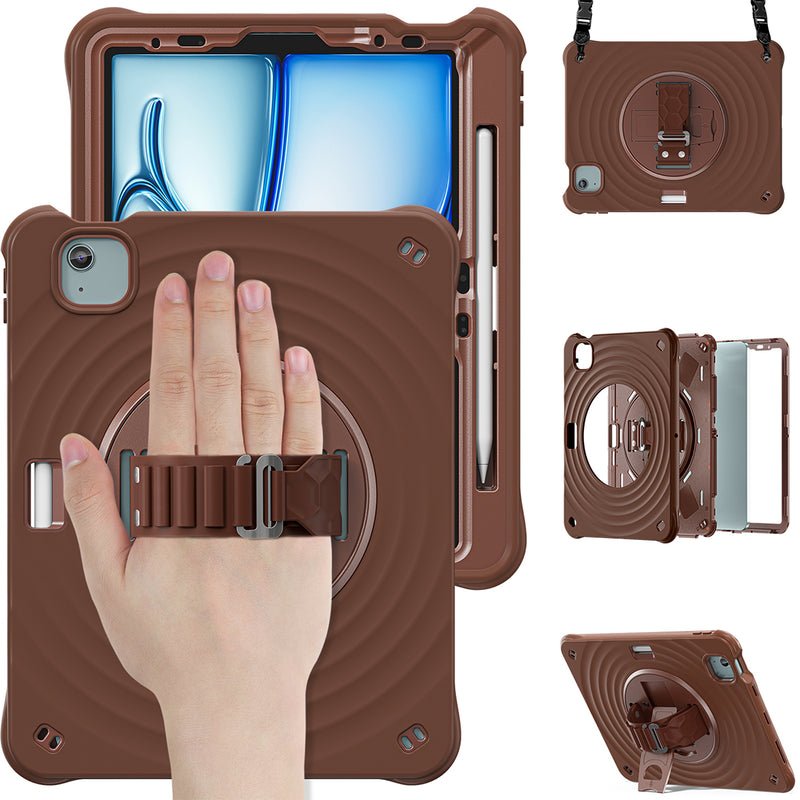 Rixus RXTC08 Anti Shock Case For Apple iPad Air 11 inch (2024, 2025, 2026), Air 4 10.9 inch (2020), Air 5 10.9 inch (2022), Pro 11 inch (2018, 2020, 2021, 2022) Chocolate