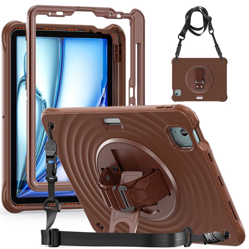 Rixus RXTC08 Anti Shock Case For Apple iPad Air 11 inch (2024, 2025, 2026), Air 4 10.9 inch (2020), Air 5 10.9 inch (2022), Pro 11 inch (2018, 2020, 2021, 2022) Chocolate