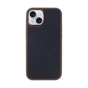 Rixus Mag Carbon With MagSafe Compatible For Apple iPhone 13 Brown