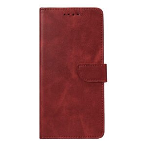 Rixus Bookcase For Samsung Galaxy A26, A17, A18 Dark Red
