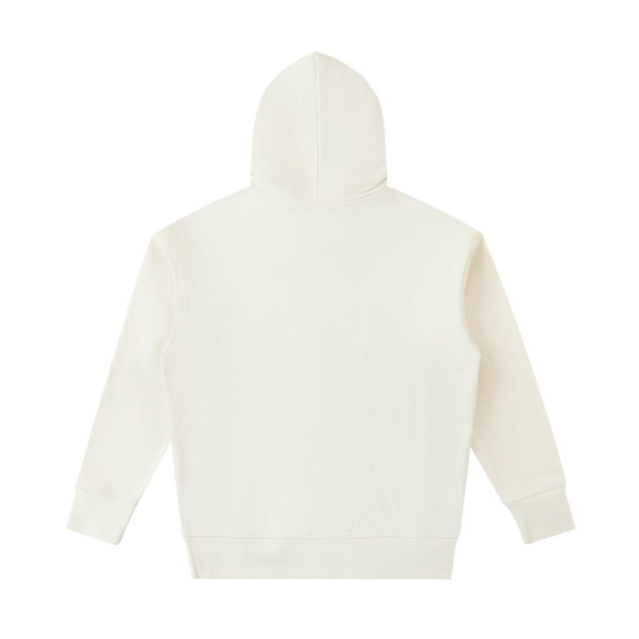Heavyweight cotton hoodie 530gsm in Apricot — back view
