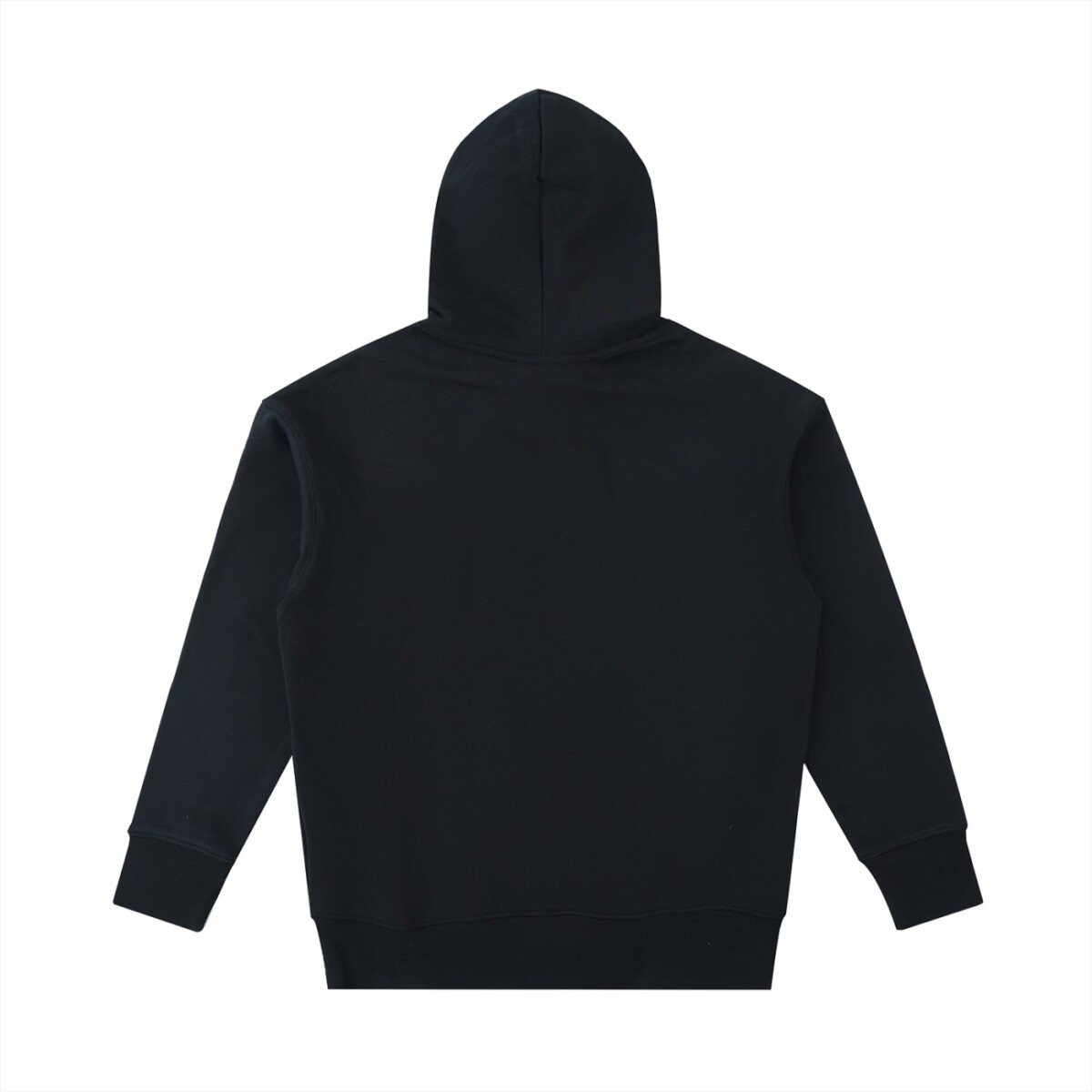 Heavyweight cotton hoodie in Black — back view