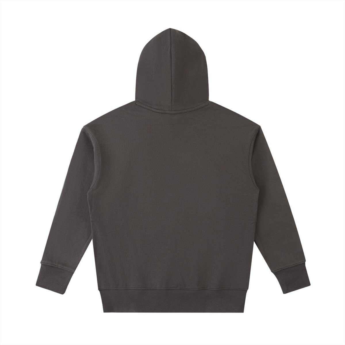 Heavyweight cotton hoodie in Dark Gray — back view