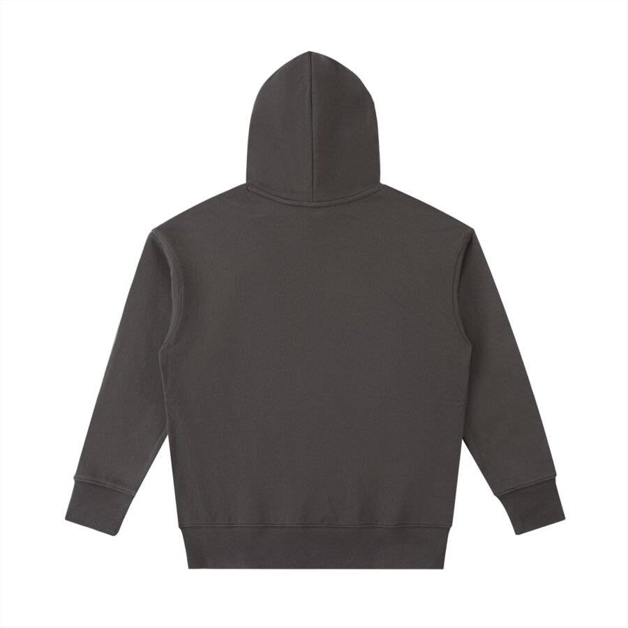 Heavyweight cotton hoodie 530gsm in Dark Gray — back view