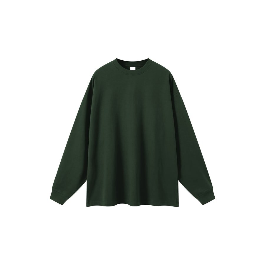 The Long Sleeve in Blackish Green — front view