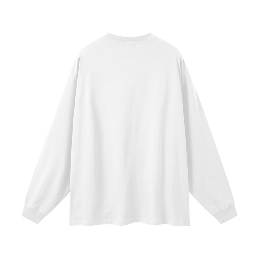 Heavyweight cotton long sleeve 305gsm in White — back view