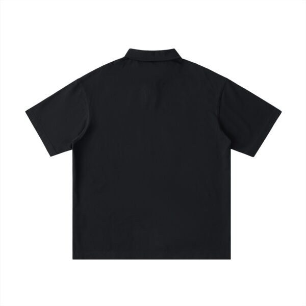 Loose Fit Cotton Polo Shirt 275gsm — Black