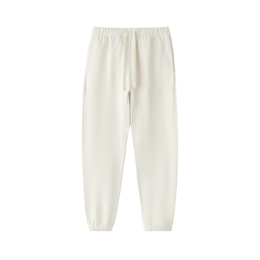 Heavyweight cotton sweatpants 530gsm in Apricot — front view