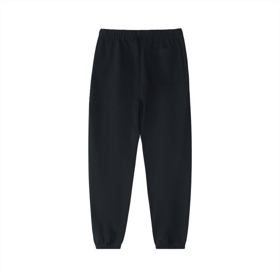 Heavyweight cotton sweatpants 530gsm in Black — back view