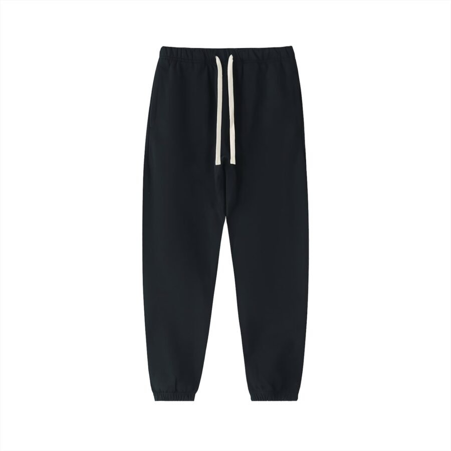 Heavyweight cotton sweatpants 530gsm in Black — front view