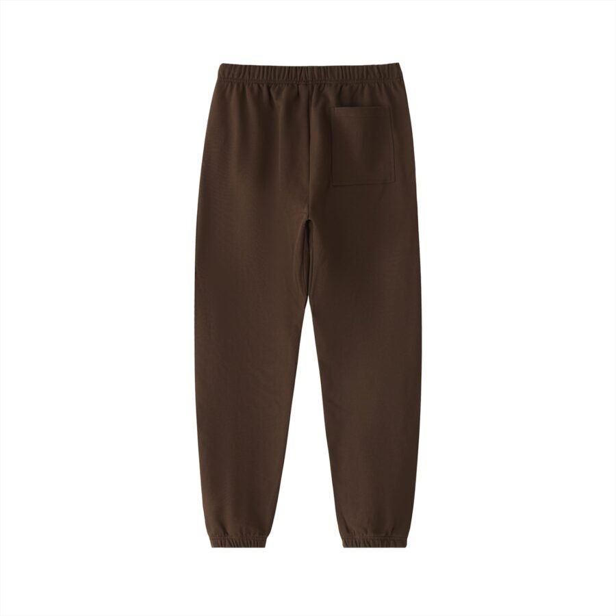 Heavyweight cotton sweatpants 530gsm in Coffee — back view