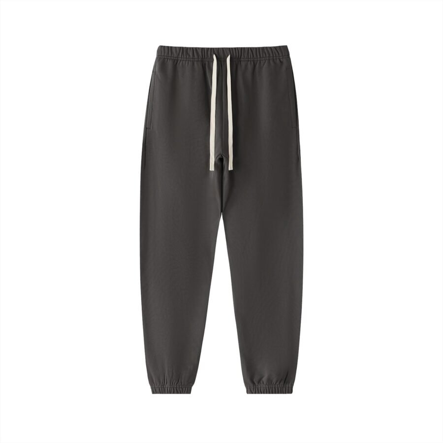 Heavyweight cotton sweatpants 530gsm in Dark Gray — front view