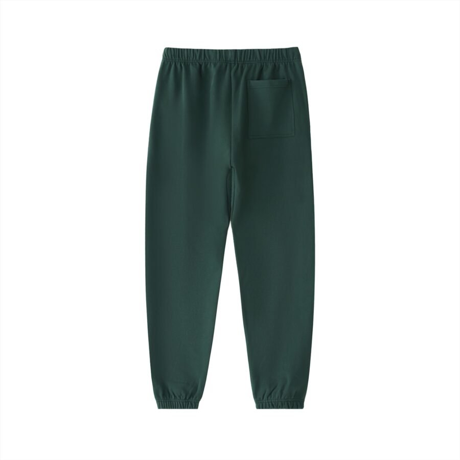Heavyweight cotton sweatpants 530gsm in Retro Green — back view