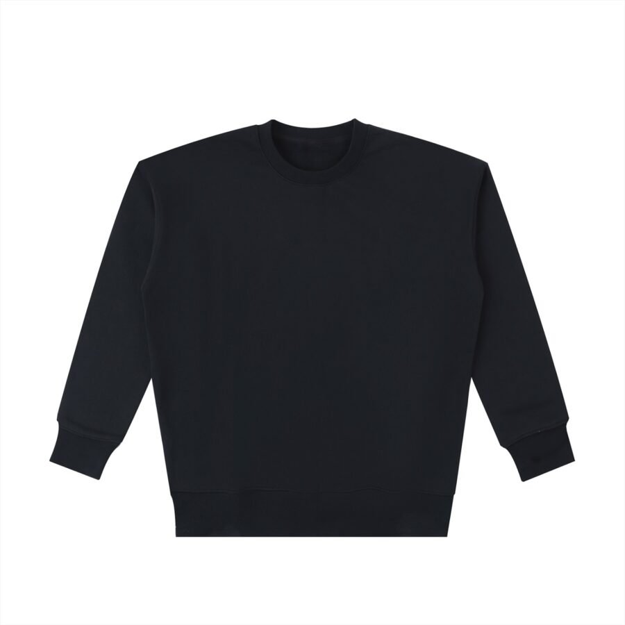Heavyweight cotton sweatshirt 530gsm in Black — front view
