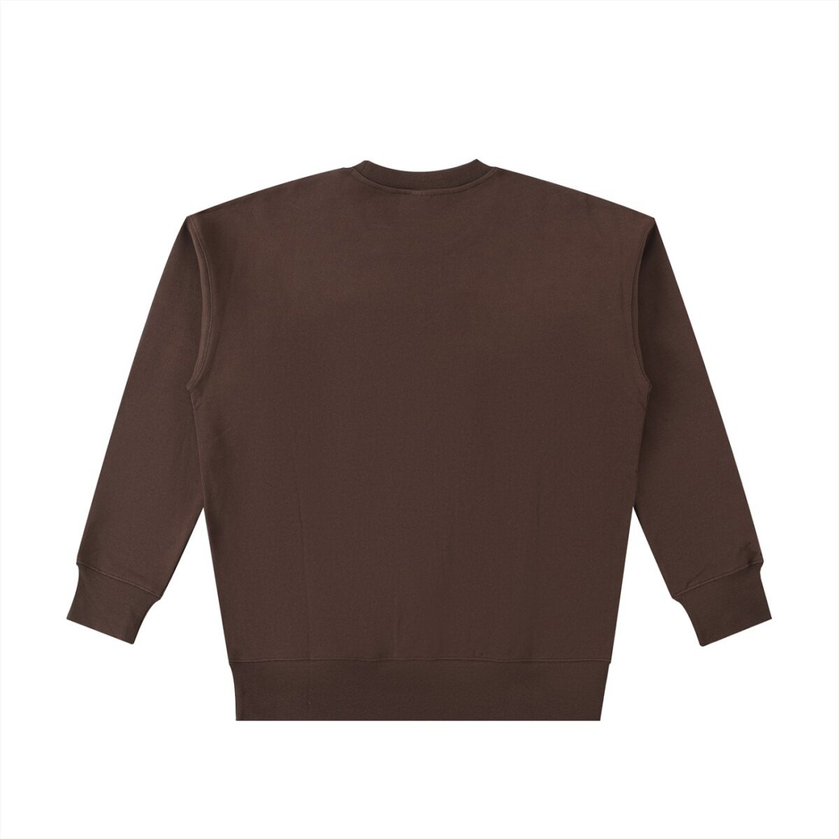 Heavyweight cotton sweatshirt in Coffee — back view