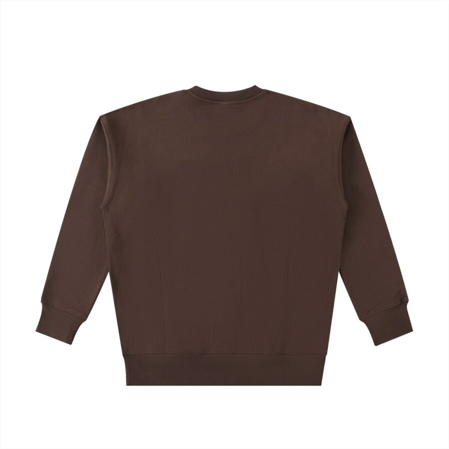 Heavyweight cotton sweatshirt 530gsm in Coffee — back view